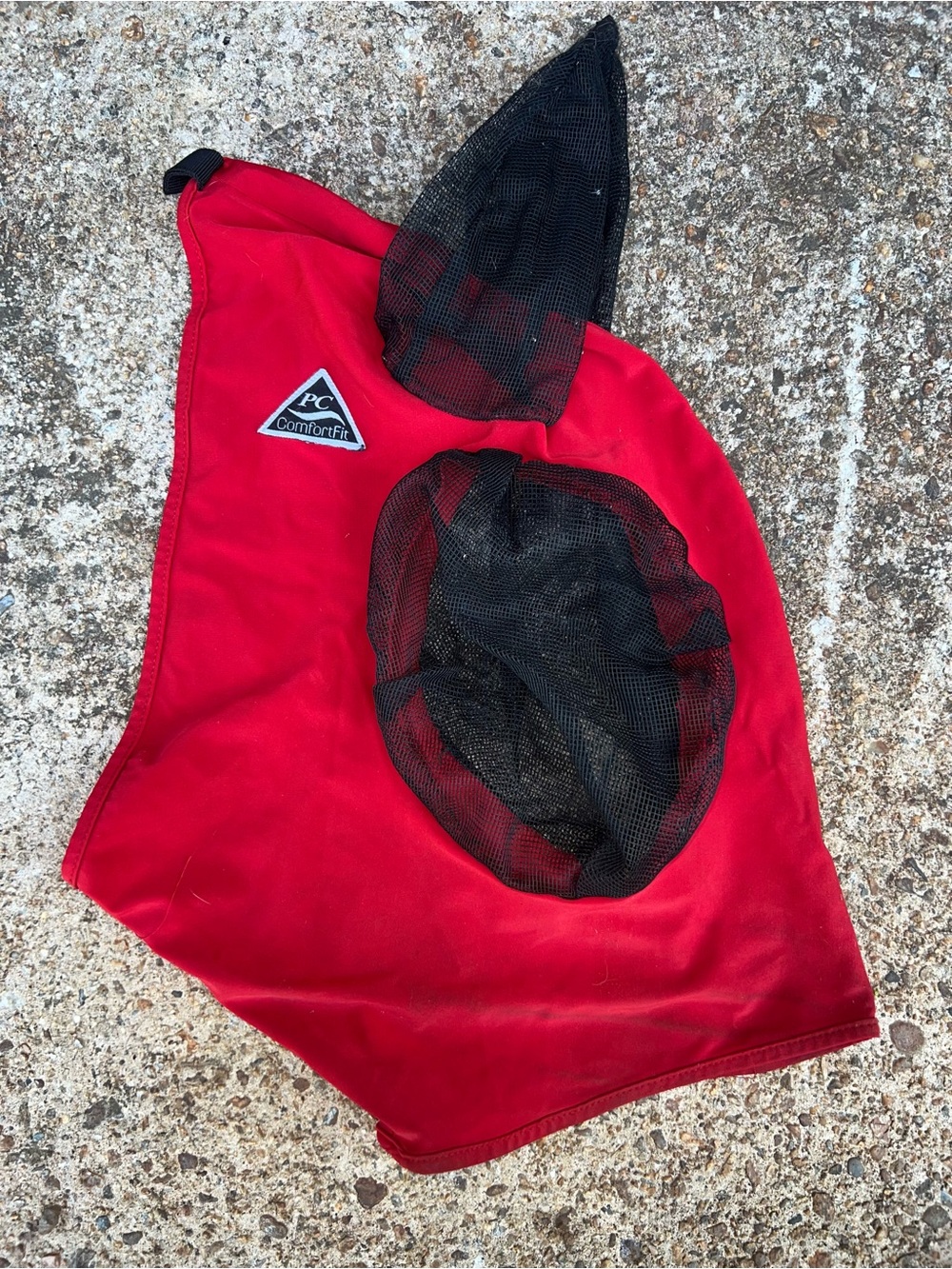 Used Professional's Choice Comfort Fit Horse Fly Mask with Ears, RED , Horse